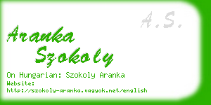 aranka szokoly business card